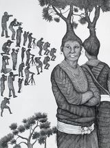 The Future of Indigenous Peoples 9 by Joydeb Roaja contemporary artwork drawing works on paper