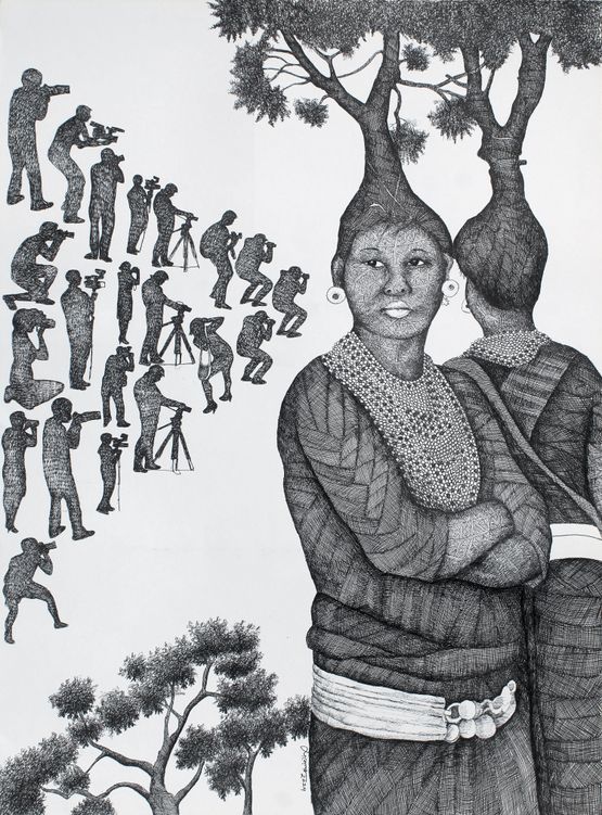 The Future of Indigenous Peoples 9 by Joydeb Roaja contemporary artwork Works on Paper