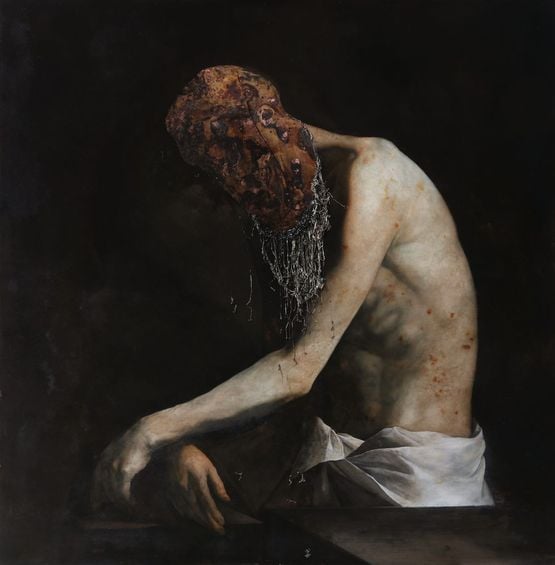 The Column Christs Ruff by Nicola Samori contemporary artwork Painting