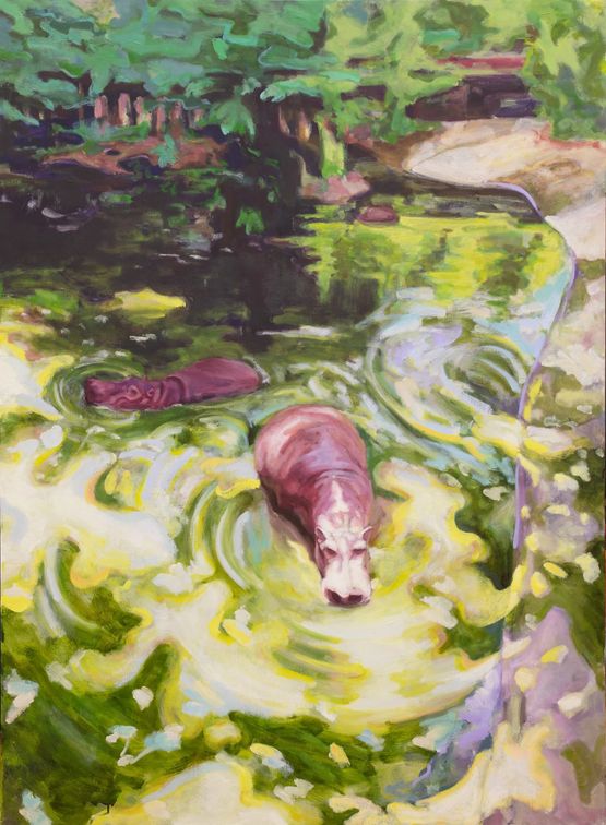 Hippo by Hao Zecheng contemporary artwork Painting