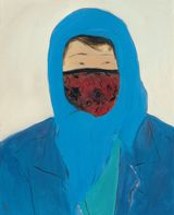 Woman at the water station by Wu Yi contemporary artwork painting works on paper