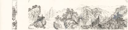 Wonder Among the Cliffside Clouds  by Li Qing contemporary artwork Drawing