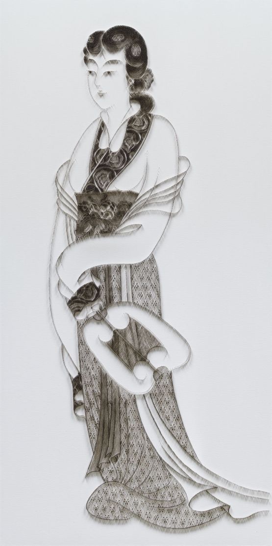 Imitating Lady With Fan by Chang Dai-Chien by Chen Chun-Hao contemporary artwork Painting