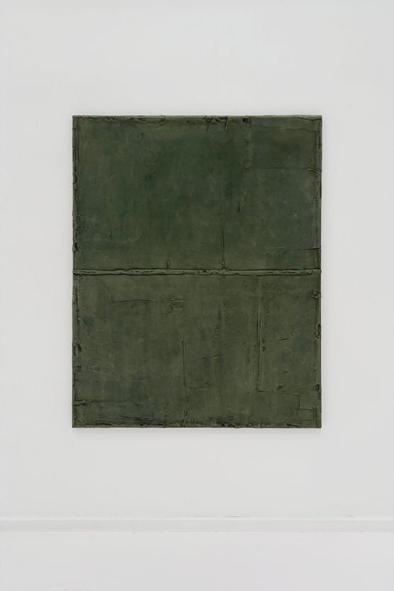 2633 Cuerdas verde oscuro by Antonia Ferrer contemporary artwork Painting