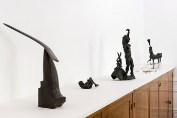 Contemporary art exhibition Barry Flanagan Small Bronzes at Galerie Lelong 13 Rue de Teheran Paris France