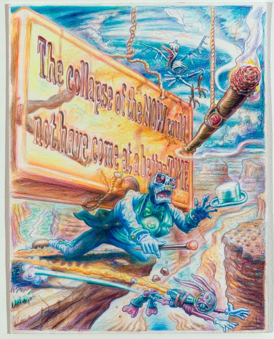The Collapse of the Now Could not Have Come at a Better Time by Robert Yarber contemporary artwork Drawing