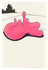 Pink Piece on Hill by Ken Price contemporary artwork works on paper