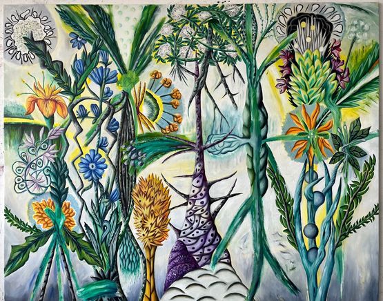 Vorherrschende extreme Samenreifung Blutenpracht gelb by Hartmut Neumann contemporary artwork Painting