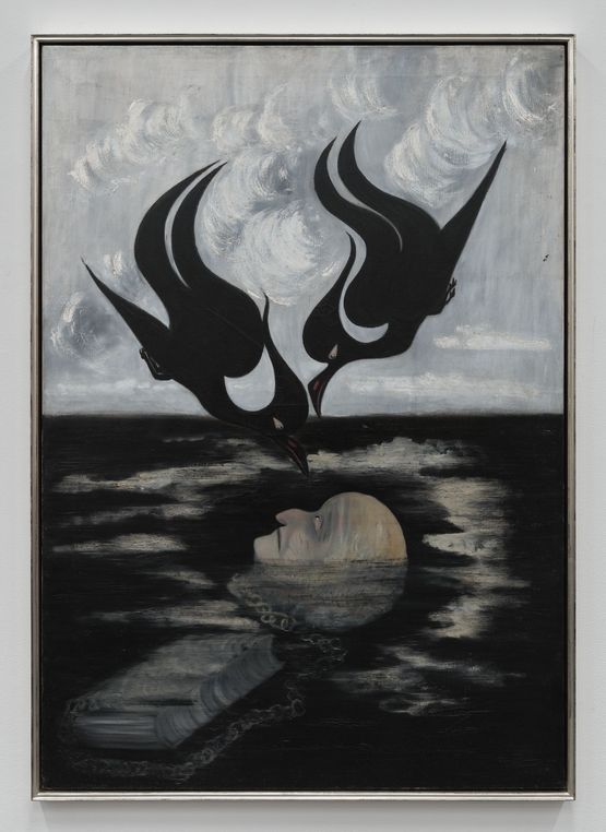 The Pawn Broker Three Vultures by Marian Spore Bush contemporary artwork Painting