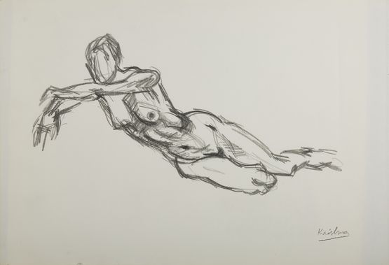 Untitled Drawing 45 by Krishna Reddy contemporary artwork Painting