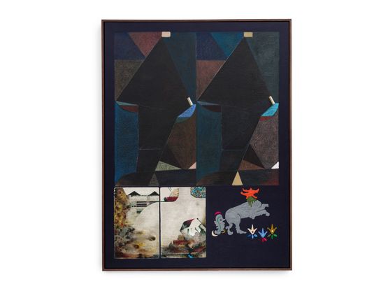 303 Sunset Figures in an Interior by Haroun Hayward contemporary artwork Painting