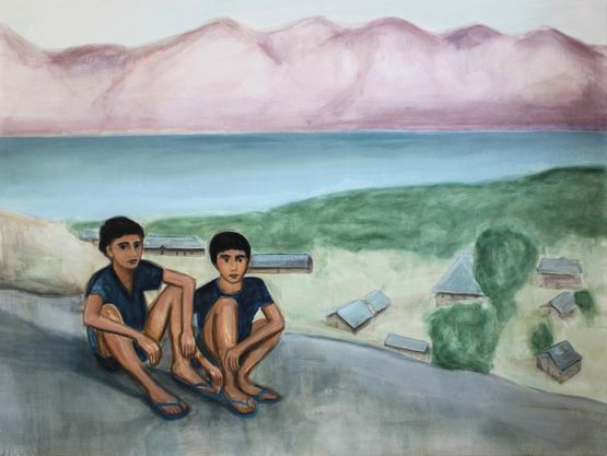 Mountain Lake by Matthew Krishanu contemporary artwork Painting