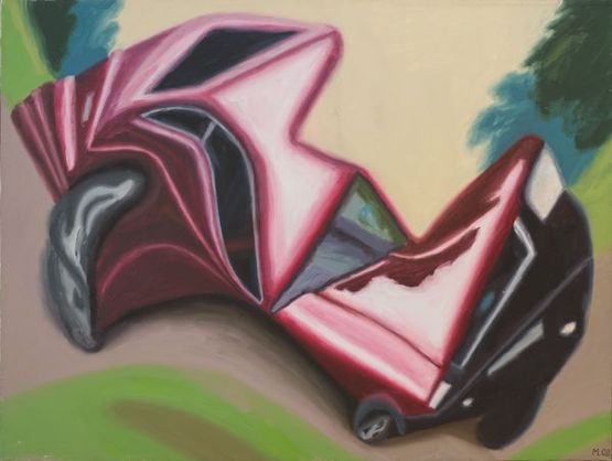 Car in motion by Michael Langer contemporary artwork Painting