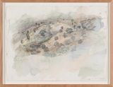 Lolloping hills and the two dams Bibbaringa 5 by John Wolseley contemporary artwork drawing painting works on paper