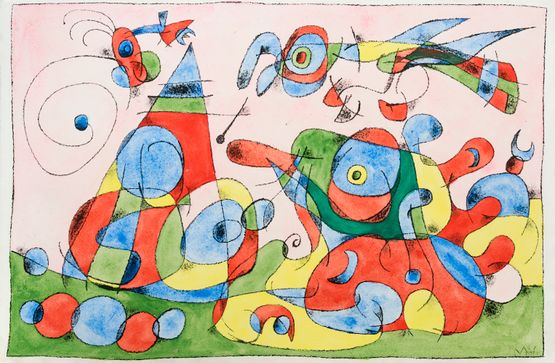 Le Tresor et la Mere Ubu by Joan Miro contemporary artwork Mixed Media