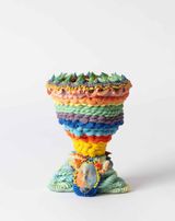 Polychrome urn with horned woman I by Ebony Russell contemporary artwork sculpture