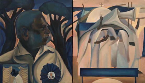 Revolution unborn J.V. Pawar Dalit Panther by Vikrant Bhise contemporary artwork Painting