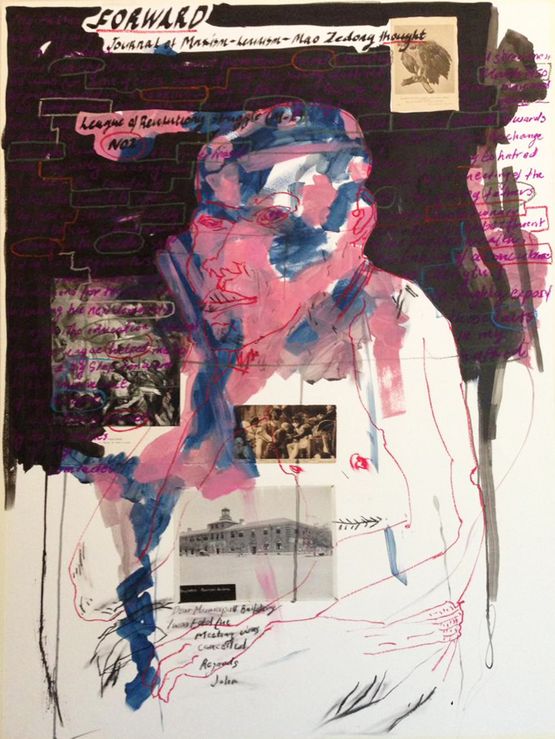 Untitled VI Marxism-Leninism-Mao Zedong thought by Kudzanai Chiurai contemporary artwork Works on Paper