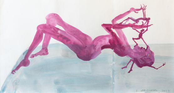 People on the Face by Francis Upritchard contemporary artwork Works on Paper