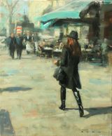 Les Deux Magots by Aldo Balding contemporary artwork painting works on paper