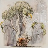 world on a string by Tim Mcmonagle contemporary artwork painting