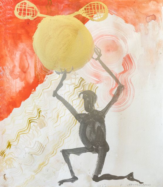 Tennis in Autumn by Francis Upritchard contemporary artwork Works on Paper