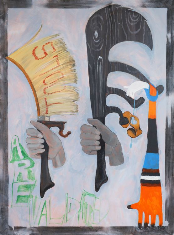 Tools Are Validated Brush and Wood Sword by Kaito Itsuki contemporary artwork Painting