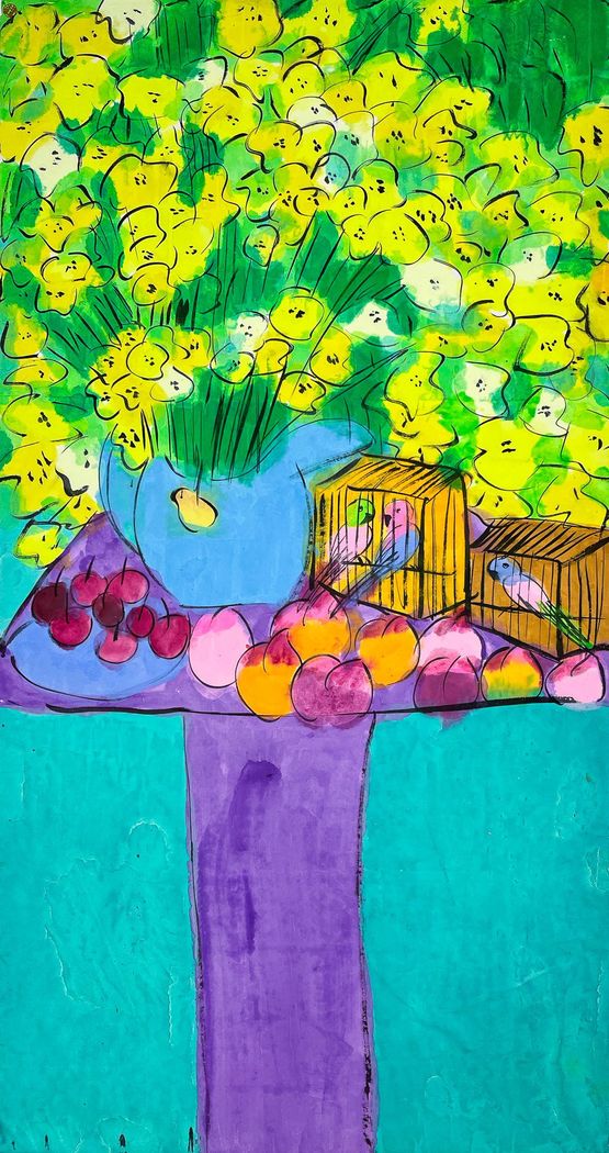 Fragrant Bloom by Walasse Ting contemporary artwork Painting