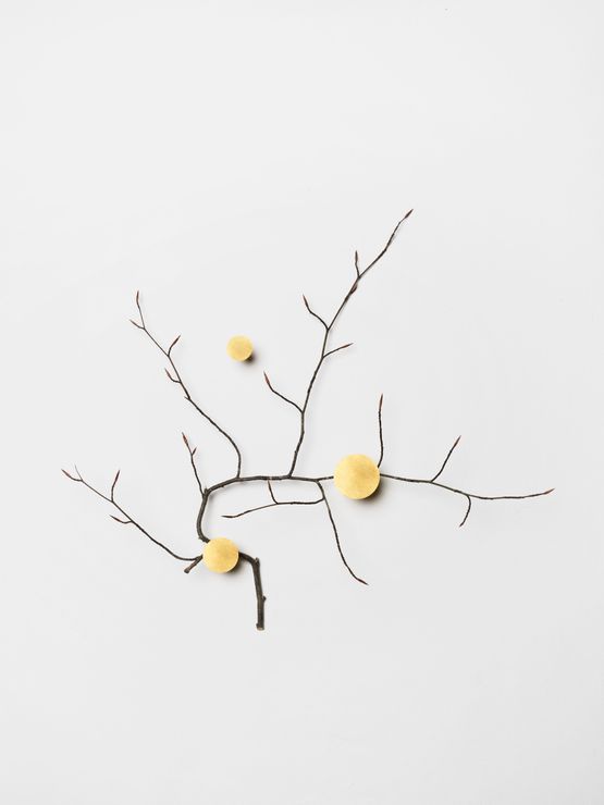 Branch with gold accents by Daniel Steegmann Mangrane contemporary artwork Sculpture