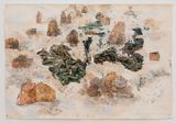 Walk across geological strata - Proterozoic to late Silurian each step a million years I by John Wolseley contemporary artwork works on paper