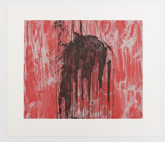 Untitled red by Jacqueline Humphries contemporary artwork Print