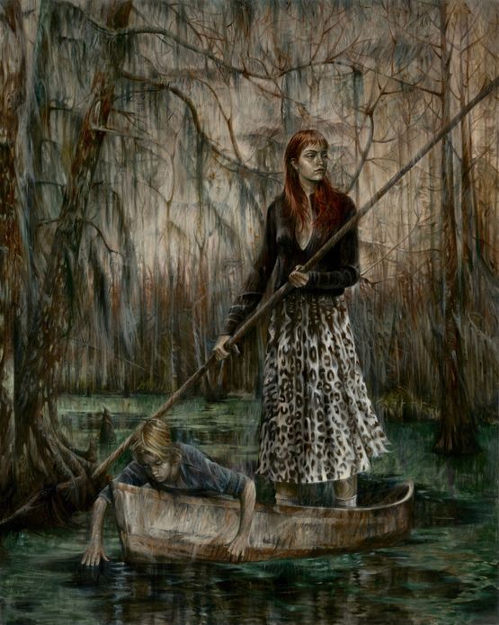 The Ferryman in the Woods by Yang Yifan contemporary artwork Painting
