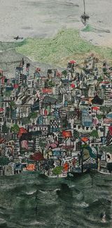 My City in Green Patina 3 by Zena Assi contemporary artwork painting