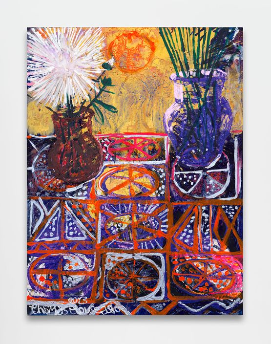 Cosmic cloth  Flowers by Thomas Houseago contemporary artwork Painting