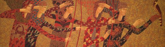 Hunters by Timur DVatz contemporary artwork Painting