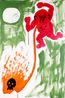 red boy fights monkey but in this story nothing is left of monkey guanyin ascended long ago by Jason Phu contemporary artwork Painting