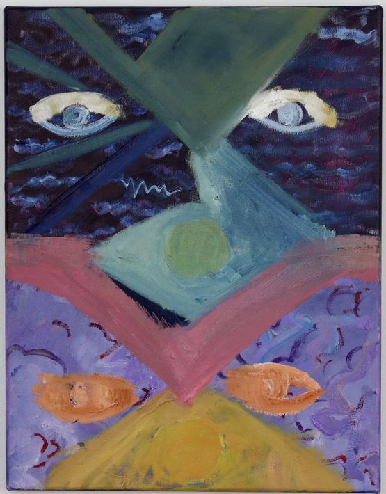 Four eyes purple skies by Layla Rudneva-Mackay contemporary artwork Painting
