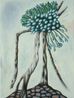 Verholzte Baumskulptur weie Blasen by Hartmut Neumann contemporary artwork Painting