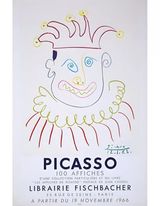 100 Affiches Pablo Picasso 1966 Original Stone Lithograph by Pablo Picasso contemporary artwork print textile
