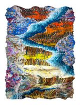 Eruption Series No. 11 BlueYellow by Kenny Nguyen contemporary artwork painting textile