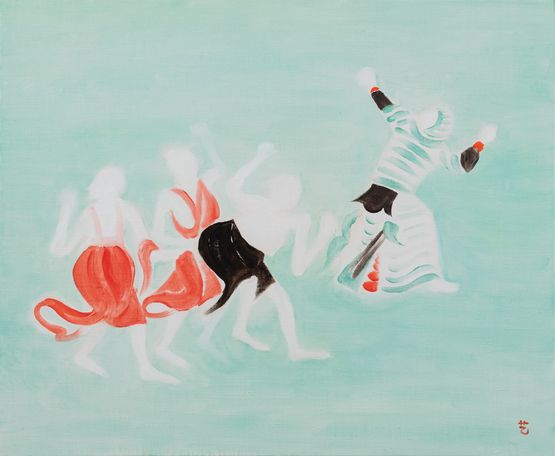 Archer and the Dancer by Wu Yi contemporary artwork Painting