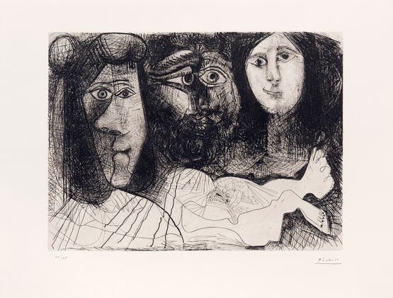 Autoportrait avec deux femmes by Pablo Picasso contemporary artwork Print
