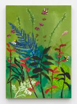 Blue Fern with Bees by Tabboo contemporary artwork painting