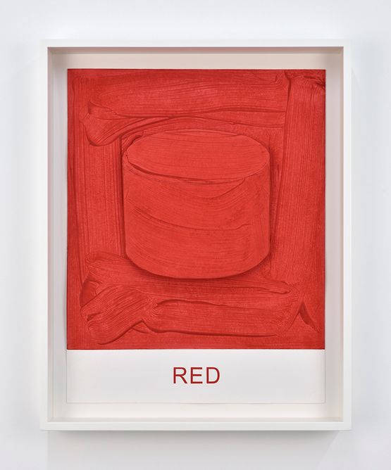 Eight Colorful Inside Jobs Red by John Baldessari contemporary artwork Works on Paper