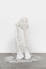 unfuckingtitled 2024goal net and reinforced concrete by Michael Dean contemporary artwork sculpture