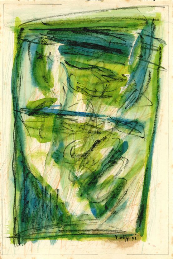 Interior by Latiff Mohidin contemporary artwork Works on Paper
