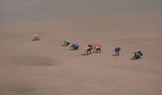 Wild Vegetable Seekers by Yan Bing contemporary artwork Painting