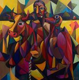Homeground Advantage by Lionel Mbayiwa contemporary artwork painting