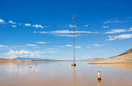 Evaporation Study Tower Elephant Butte Reservoir by Ken Ehrlich contemporary artwork Photography