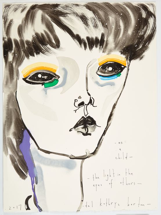 as a child - the light in the eyes of others by Del Kathryn Barton contemporary artwork Mixed Media